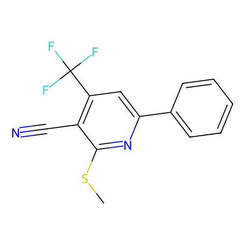 2-(Methylsulfanyl)-6-phenyl-4-(trifluoromethyl)pyridine-3-carbonitrile structure