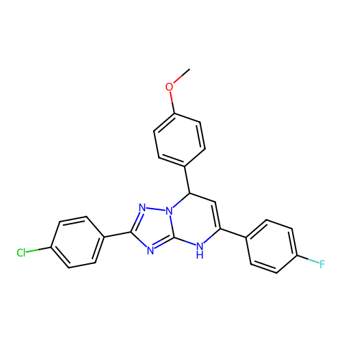 2-(4-chlorophenyl)-5-(4-fluorophenyl)-7-(4-methoxyphenyl)-1,7-dihydro-[1,2,4]triazolo[1,5-a]pyrimidine structure