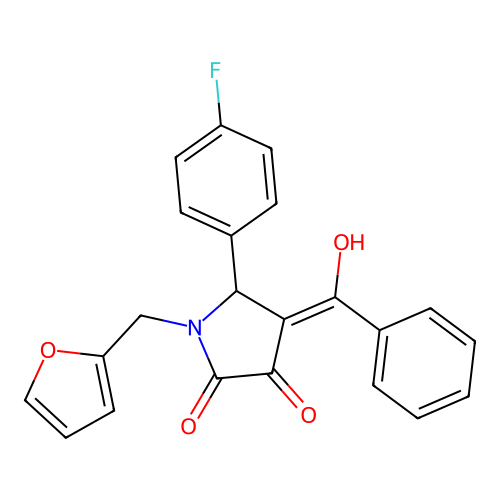 (4E)-5-(4-fluorophenyl)-1-(furan-2-ylmethyl)-4-[hydroxy(phenyl)methylidene]pyrrolidine-2,3-dione structure