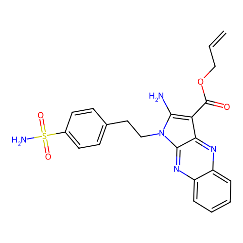 allyl 2-amino-1-(4-sulfamoylphenethyl)-1H-pyrrolo[2,3-b]quinoxaline-3-carboxylate structure