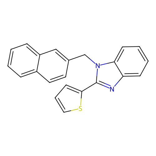 2-[1-(2-Naphthylmethyl)benzimidazol-2-yl]thiophene structure