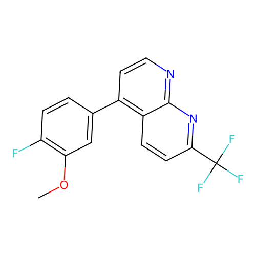 5-(4-Fluoro-3-methoxyphenyl)-2-trifluoromethyl[1,8]naphthyridine structure