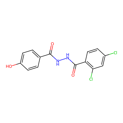 2,4-dichloro-N'-(4-hydroxybenzoyl)benzohydrazide structure