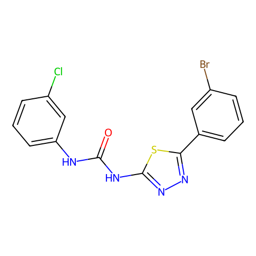 1-(5-(3-Bromophenyl)-1,3,4-thiadiazol-2-yl)-3-(3-chlorophenyl)urea structure
