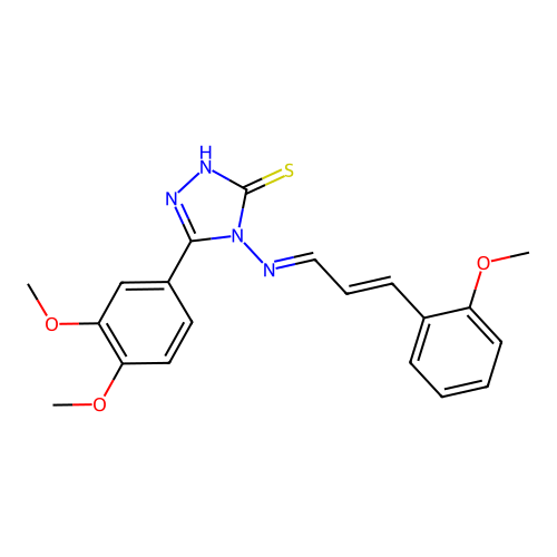 3-(3,4-dimethoxyphenyl)-4-[(E)-[(E)-3-(2-methoxyphenyl)prop-2-enylidene]amino]-1H-1,2,4-triazole-5-thione structure