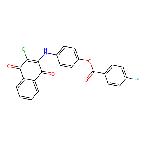 4-((3-Chloro-1,4-dioxo-1,4-dihydronaphthalen-2-yl)amino)phenyl 4-fluorobenzoate structure