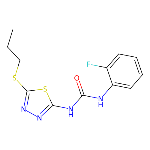 1-(2-Fluorophenyl)-3-[5-(propylsulfanyl)-1,3,4-thiadiazol-2-yl]urea structure