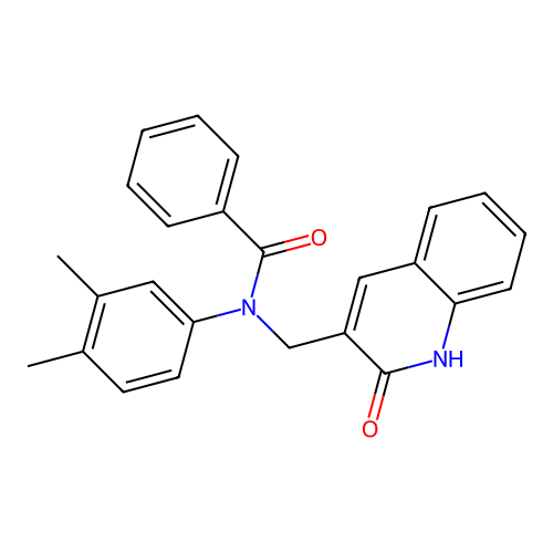N-(3,4-dimethylphenyl)-N-((2-hydroxyquinolin-3-yl)methyl)benzamide structure