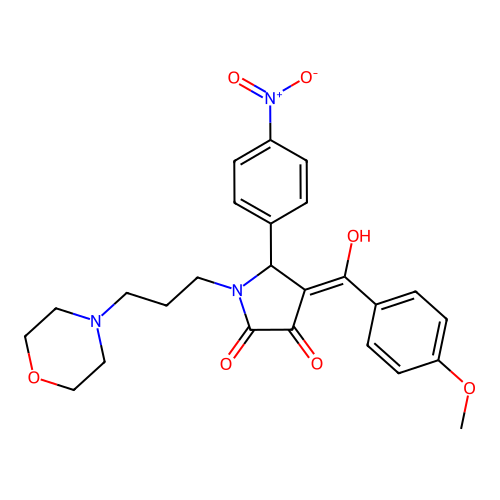 (4E)-4-[hydroxy-(4-methoxyphenyl)methylidene]-1-(3-morpholin-4-ylpropyl)-5-(4-nitrophenyl)pyrrolidine-2,3-dione structure