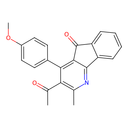 3-acetyl-4-(4-methoxyphenyl)-2-methyl-5H-indeno[1,2-b]pyridin-5-one structure