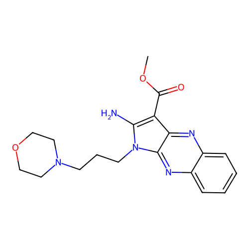 methyl 2-amino-1-(3-morpholin-4-ylpropyl)pyrrolo[3,2-b]quinoxaline-3-carboxylate structure