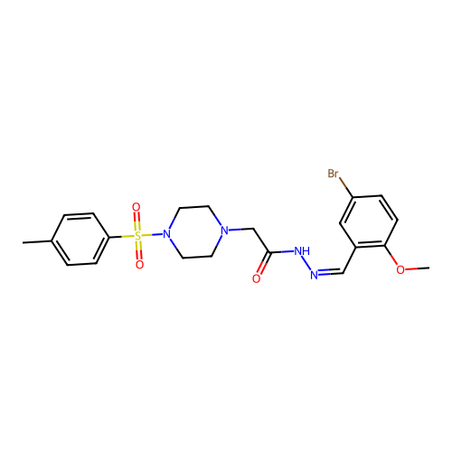 N'-[(Z)-(5-bromo-2-methoxyphenyl)methylidene]-2-{4-[(4-methylphenyl)sulfonyl]piperazin-1-yl}acetohydrazide structure