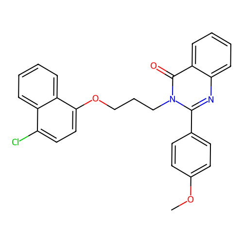 3-[3-(4-chloronaphthalen-1-yl)oxypropyl]-2-(4-methoxyphenyl)quinazolin-4-one structure