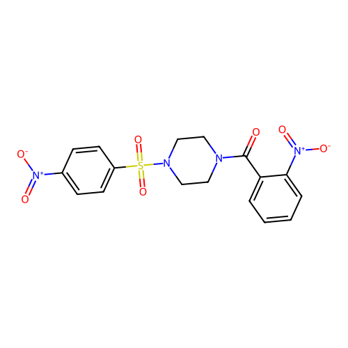 (2-Nitrophenyl){4-[(4-nitrophenyl)sulfonyl]piperazin-1-yl}methanone structure