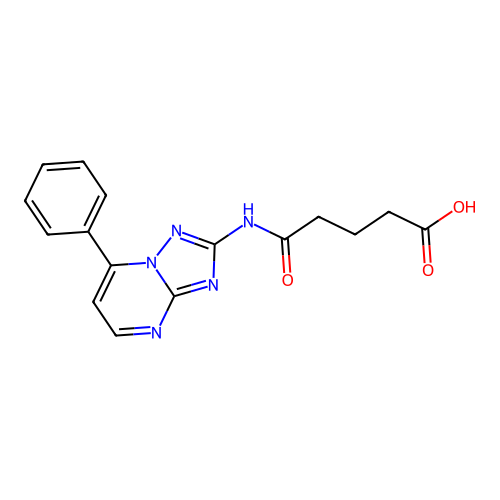 5-Oxo-5-((7-phenyl-[1,2,4]triazolo[1,5-a]pyrimidin-2-yl)amino)pentanoic acid structure