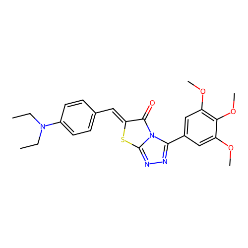 (6Z)-6-[[4-(diethylamino)phenyl]methylidene]-3-(3,4,5-trimethoxyphenyl)-[1,3]thiazolo[2,3-c][1,2,4]triazol-5-one structure