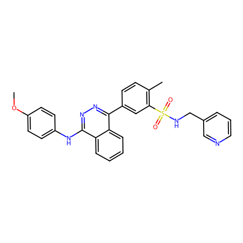 5-[4-(4-methoxyanilino)phthalazin-1-yl]-2-methyl-N-(pyridin-3-ylmethyl)benzenesulfonamide structure