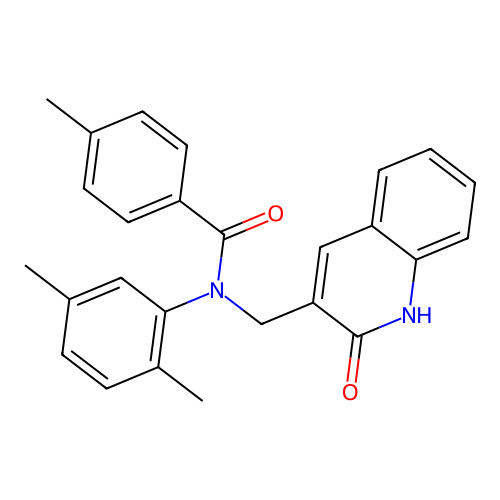 N-(2,5-dimethylphenyl)-N-((2-hydroxyquinolin-3-yl)methyl)-4-methylbenzamide structure