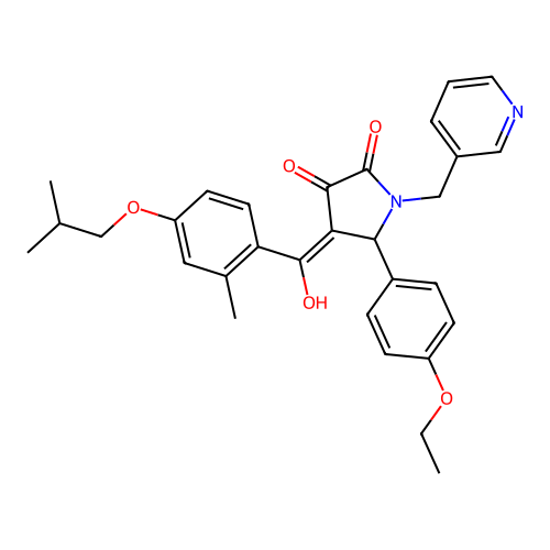 (4E)-5-(4-ethoxyphenyl)-4-[hydroxy-[2-methyl-4-(2-methylpropoxy)phenyl]methylidene]-1-(pyridin-3-ylmethyl)pyrrolidine-2,3-dione structure