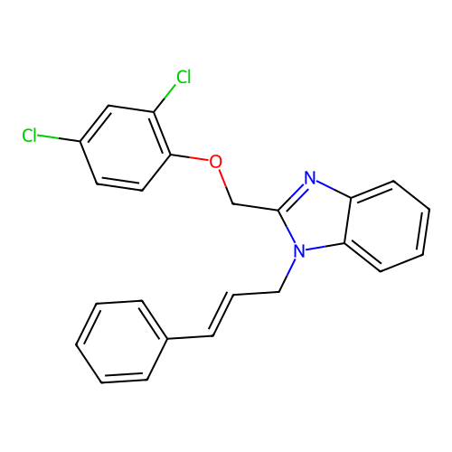 1-{[1-((2E)-3-phenylprop-2-enyl)benzimidazol-2-yl]methoxy}-2,4-dichlorobenzene structure