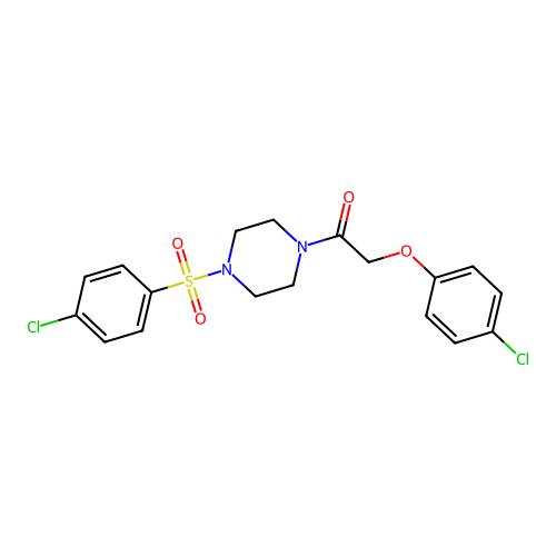1-[4-(4-Chloro-benzenesulfonyl)-piperazin-1-yl]-2-(4-chloro-phenoxy)-ethanone structure