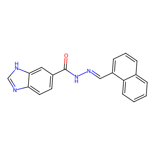 N'-[(E)-1-naphthylmethylidene]-1H-benzimidazole-6-carbohydrazide structure