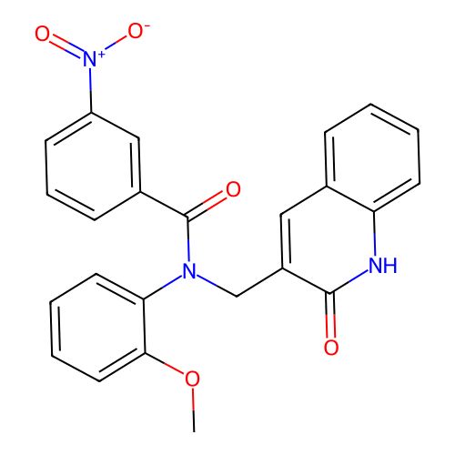 N-(2-methoxyphenyl)-3-nitro-N-[(2-oxo-1H-quinolin-3-yl)methyl]benzamide structure