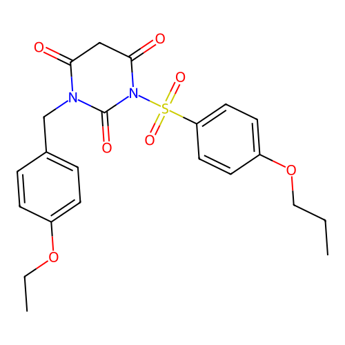 1-(4-Ethoxy-benzyl)-3-(4-propoxy-benzenesulfonyl)-pyrimidine-2,4,6-trione structure