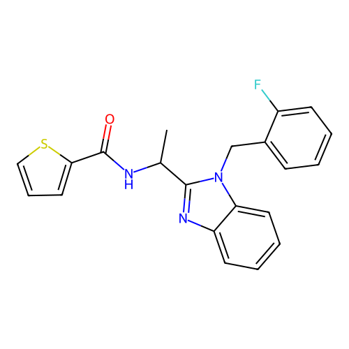 N-{1-[1-(2-fluorobenzyl)-1H-benzimidazol-2-yl]ethyl}thiophene-2-carboxamide structure