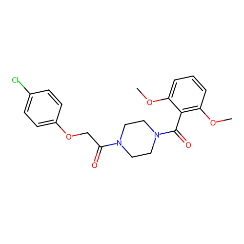 2-(4-Chlorophenoxy)-1-{4-[(2,6-dimethoxyphenyl)carbonyl]piperazin-1-yl}ethanone structure