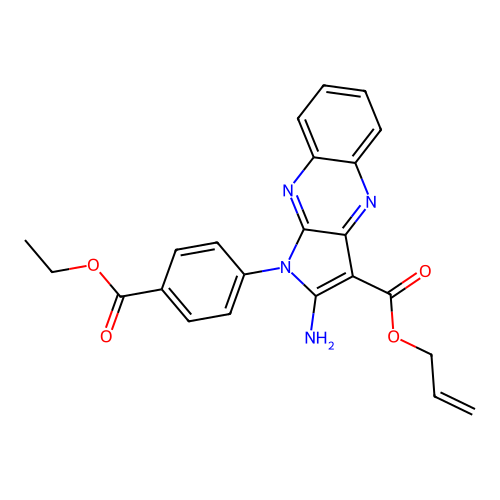allyl 2-amino-1-(4-(ethoxycarbonyl)phenyl)-1H-pyrrolo[2,3-b]quinoxaline-3-carboxylate structure