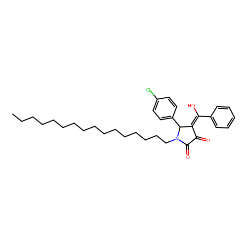 (4E)-5-(4-chlorophenyl)-1-hexadecyl-4-[hydroxy(phenyl)methylidene]pyrrolidine-2,3-dione structure