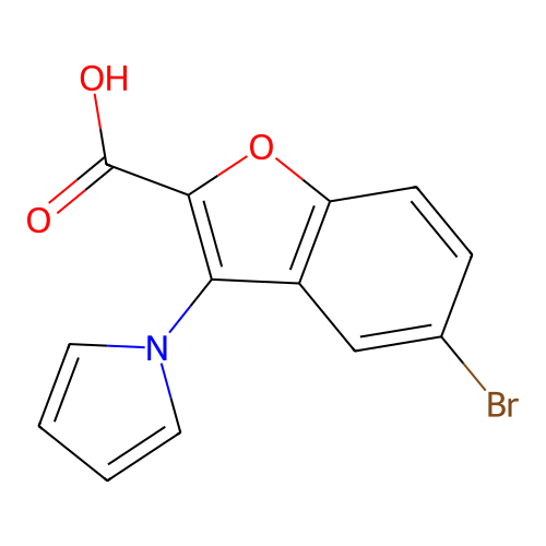 5-bromo-3-(1H-pyrrol-1-yl)-1-benzofuran-2-carboxylic acid structure