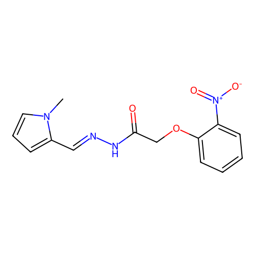 N'-[(E)-(1-methyl-1H-pyrrol-2-yl)methylidene]-2-(2-nitrophenoxy)acetohydrazide structure