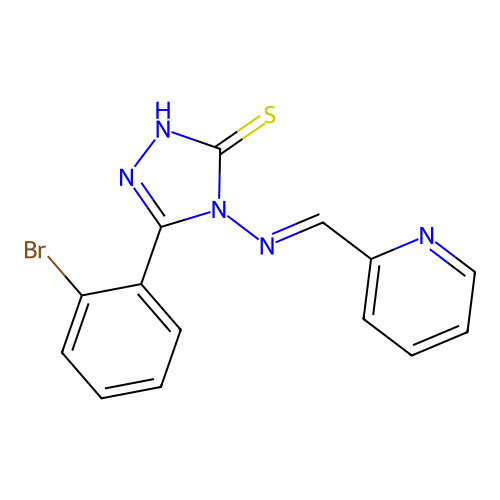 5-(2-Bromophenyl)-4-((2-pyridinylmethylene)amino)-4H-1,2,4-triazole-3-thiol structure