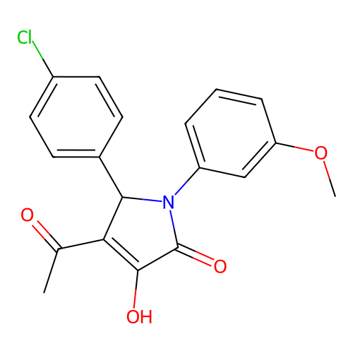 3-acetyl-2-(4-chlorophenyl)-4-hydroxy-1-(3-methoxyphenyl)-2H-pyrrol-5-one structure
