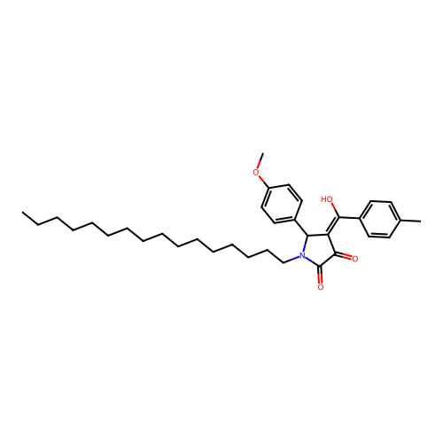 (4E)-1-hexadecyl-4-[hydroxy(4-methylphenyl)methylidene]-5-(4-methoxyphenyl)pyrrolidine-2,3-dione structure