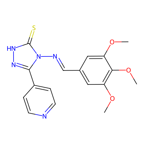 5-(4-Pyridinyl)-4-((3,4,5-trimethoxybenzylidene)amino)-4H-1,2,4-triazole-3-thiol structure