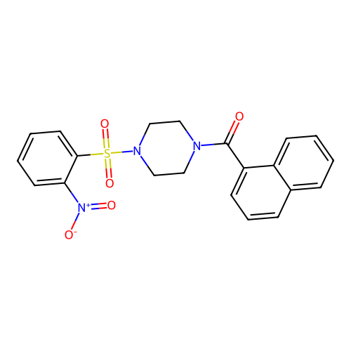 Naphthyl 4-[(2-nitrophenyl)sulfonyl]piperazinyl ketone structure