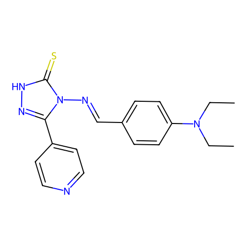 (E)-4-((4-(diethylamino)benzylidene)amino)-5-(pyridin-4-yl)-4H-1,2,4-triazole-3-thiol structure