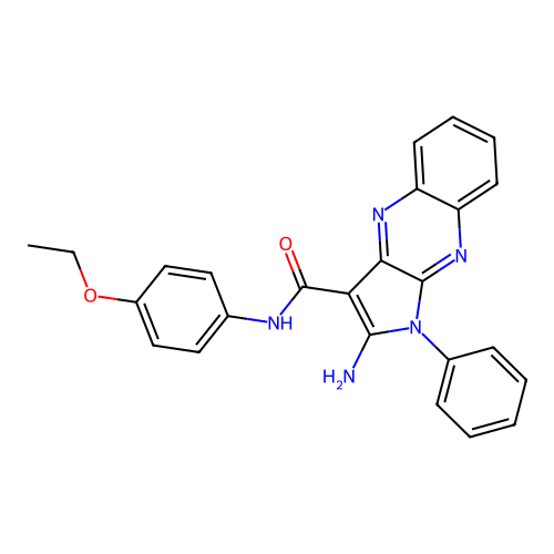 2-amino-N-(4-ethoxyphenyl)-1-phenyl-1H-pyrrolo[2,3-b]quinoxaline-3-carboxamide structure