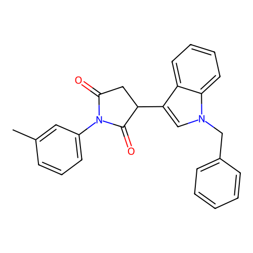 3-(1-benzyl-1H-indol-3-yl)-1-(3-methylphenyl)pyrrolidine-2,5-dione structure