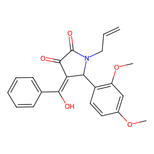 1-allyl-4-benzoyl-5-(2,4-dimethoxyphenyl)-3-hydroxy-1H-pyrrol-2(5H)-one structure