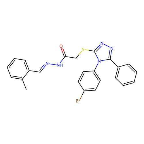 2-{[4-(4-bromophenyl)-5-phenyl-4H-1,2,4-triazol-3-yl]sulfanyl}-N'-[(E)-(2-methylphenyl)methylidene]acetohydrazide structure