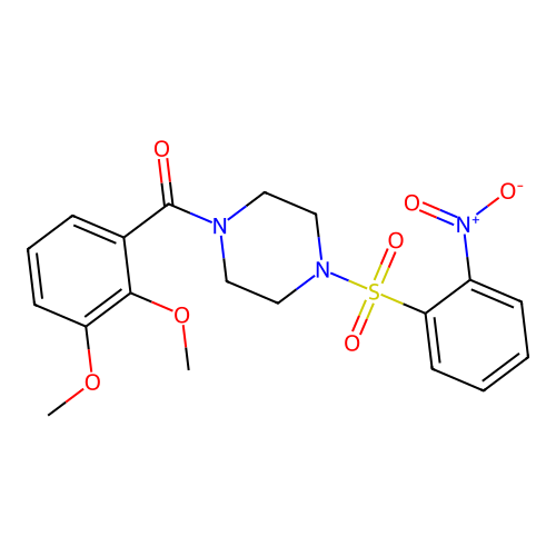 (2,3-Dimethoxyphenyl){4-[(2-nitrophenyl)sulfonyl]piperazin-1-yl}methanone structure