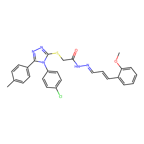 2-{[4-(4-chlorophenyl)-5-(4-methylphenyl)-4H-1,2,4-triazol-3-yl]sulfanyl}-N'-[(1E,2E)-3-(2-methoxyphenyl)prop-2-en-1-ylidene]acetohydrazide structure
