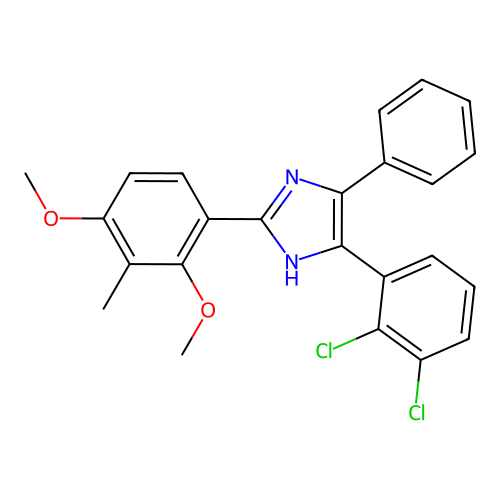 5-(2,3-dichlorophenyl)-2-(2,4-dimethoxy-3-methylphenyl)-4-phenyl-1H-imidazole structure