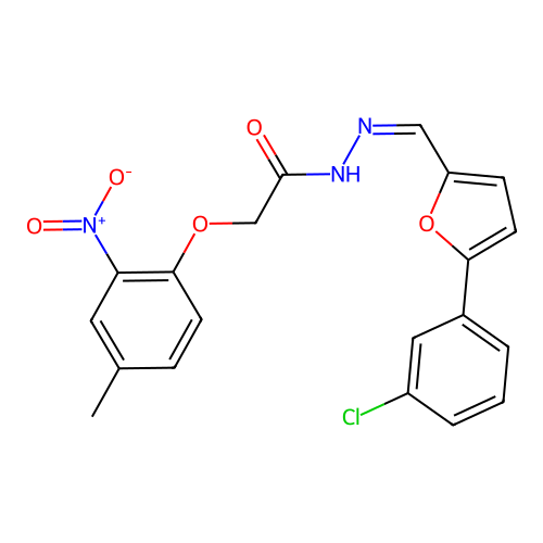 N'-{(Z)-[5-(3-chlorophenyl)furan-2-yl]methylidene}-2-(4-methyl-2-nitrophenoxy)acetohydrazide structure