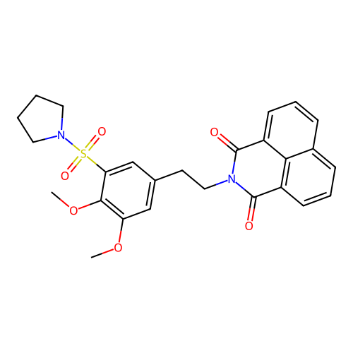 2-[2-(3,4-dimethoxy-5-pyrrolidin-1-ylsulfonylphenyl)ethyl]benzo[de]isoquinoline-1,3-dione structure