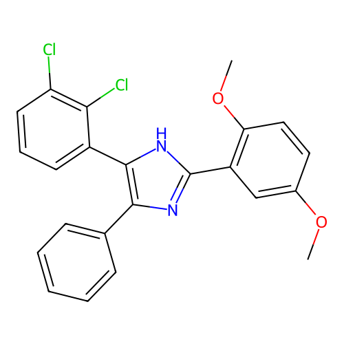 4-(2,3-dichlorophenyl)-2-(2,5-dimethoxyphenyl)-5-phenyl-1H-imidazole structure